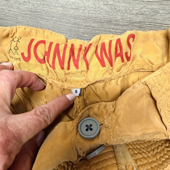 Johnny Was P62160 Cupro Cargo Pants Belted Boho Utility Paperbag Waist Size 6 - Picture 4 of 5